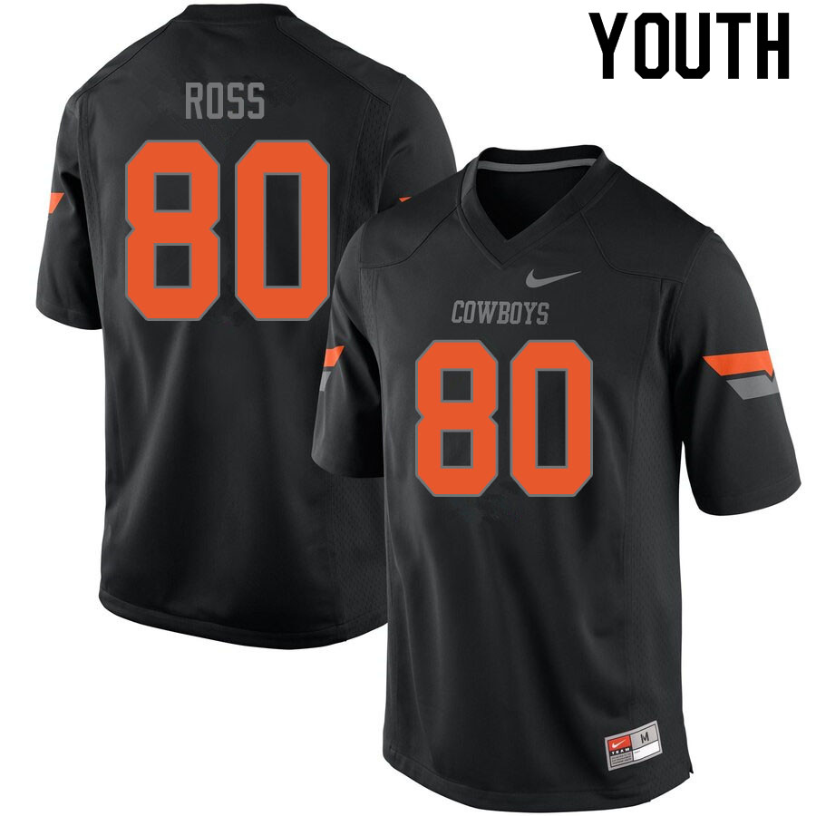 Youth #80 Jake Ross Oklahoma State Cowboys College Football Jerseys Sale-Black